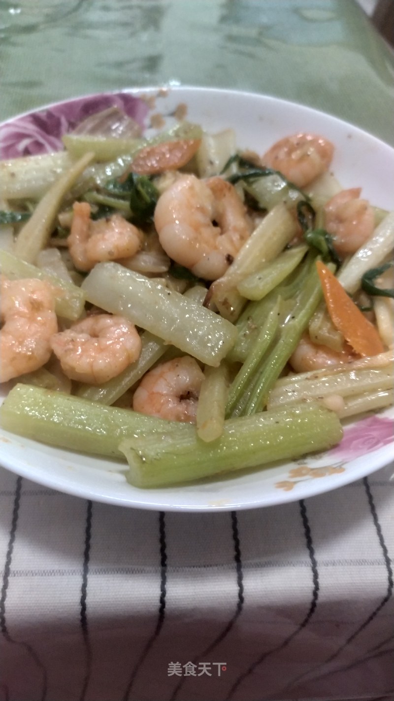 Stir-fried Celery with Shrimp recipe