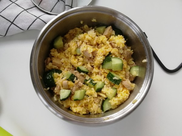 Cucumber Tenderloin and Egg Fried Rice recipe