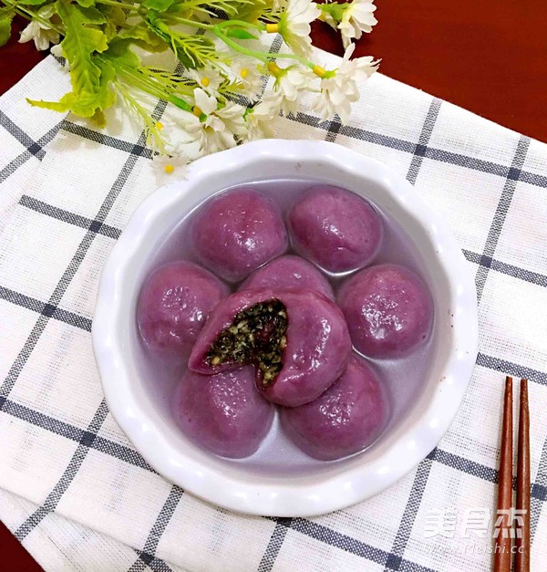 Purple Sweet Potato Glutinous Rice Balls recipe