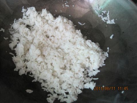 Three Diced Fried Rice with Scallions recipe