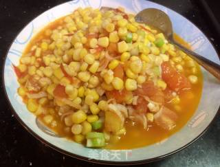 Sweet and Delicious Tomato Fried Corn recipe