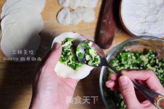 New Year’s Eve Dinner-jiucai Sanxian Steamed Dumplings#aca North America Electric# recipe