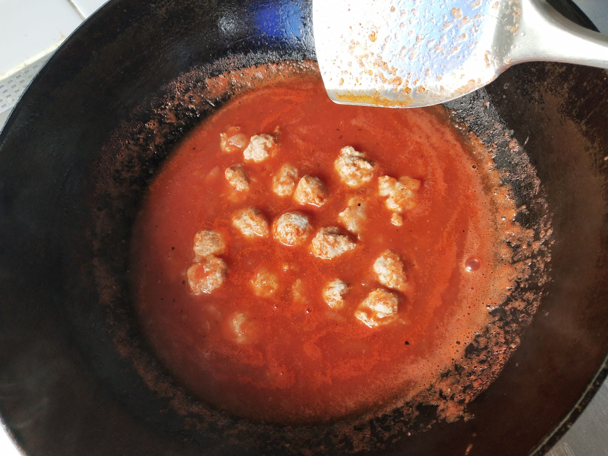 Salmon Ball Bibimbap in Tomato Sauce recipe