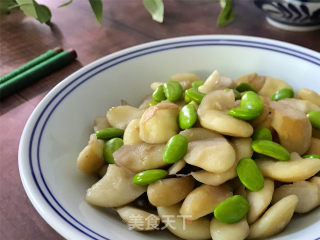 Fried Water Chestnut with Edamame recipe