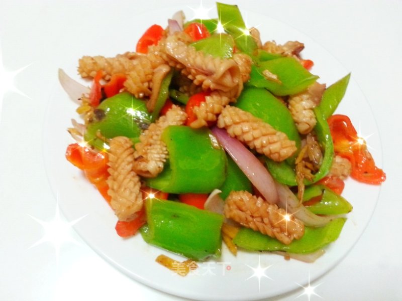 Fried Squid with Double Pepper recipe