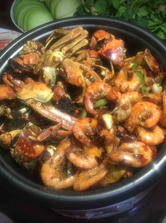 Spicy Shrimp and Crab Hot Pot recipe