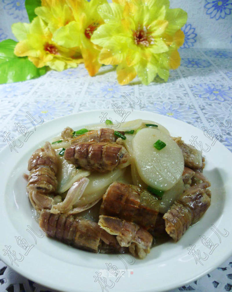 Fried Rice Cake with Mantis Shrimp