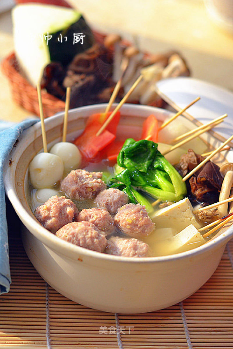 Health Hot Pot without A Drop of Oil-[sheng Boiled Meatballs Skewered Pot]