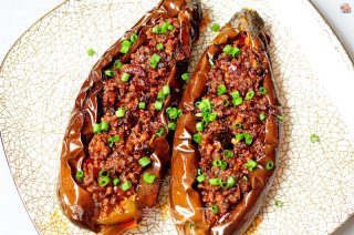 #aca Fourth Session Baking Contest# Making Erotic Roasted Eggplant with Garlic and Minced Pork recipe