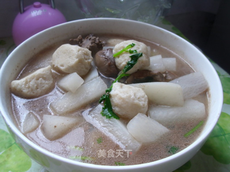 Duck Liver, Fish Ball and White Radish Soup