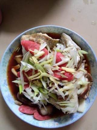 Steamed Sea Bass (with Meat Version) recipe