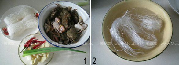 Steamed Crab with Golden and Silver Garlic Vermicelli recipe