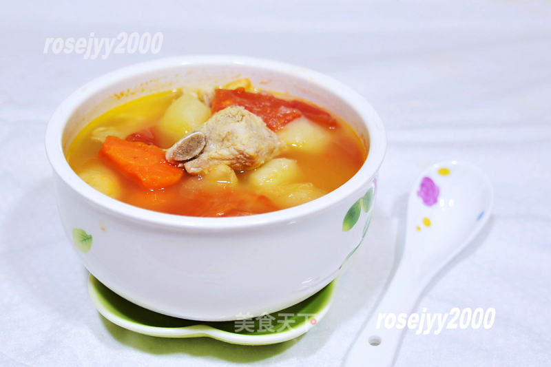 Pork Ribs, Green Carrot and Potato Soup recipe