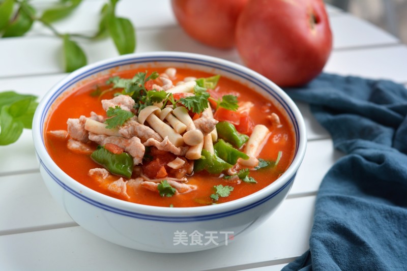 Tomato and Mushroom Meat Soup recipe