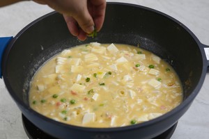 Salted Egg Yolk Tofu Soup recipe