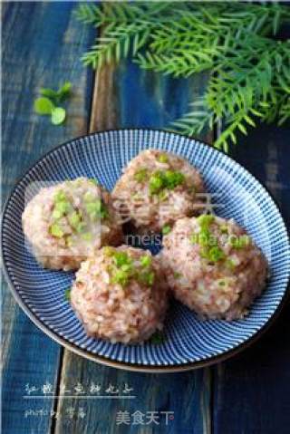 [prosperous and Prosperous] Red Japonica Rice Fish Fillet Meatballs recipe