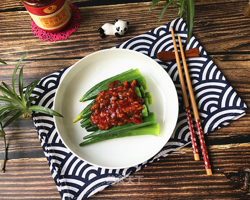Okra with Garlic Chili Sauce recipe