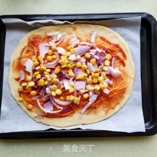 Ham and Vegetable Pizza recipe