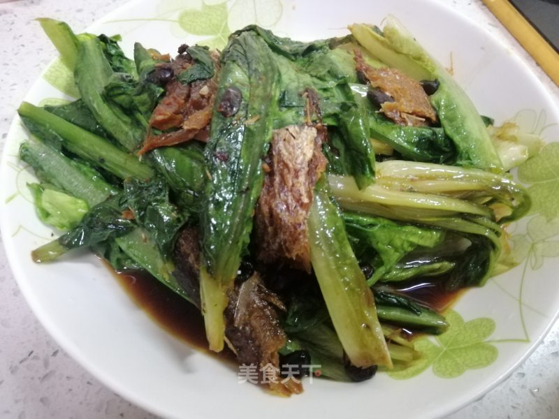 Stir-fried Lettuce with Dace in Black Bean Sauce recipe