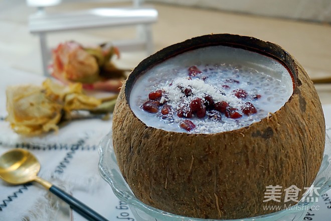 Coconut Milk Jelly with Red Beans and Sago recipe