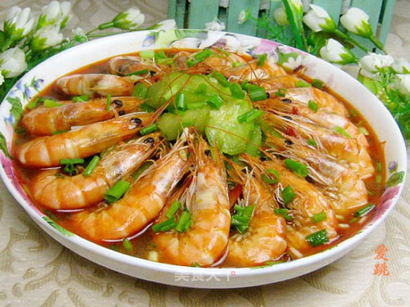 Fried Prawns with Loofah recipe