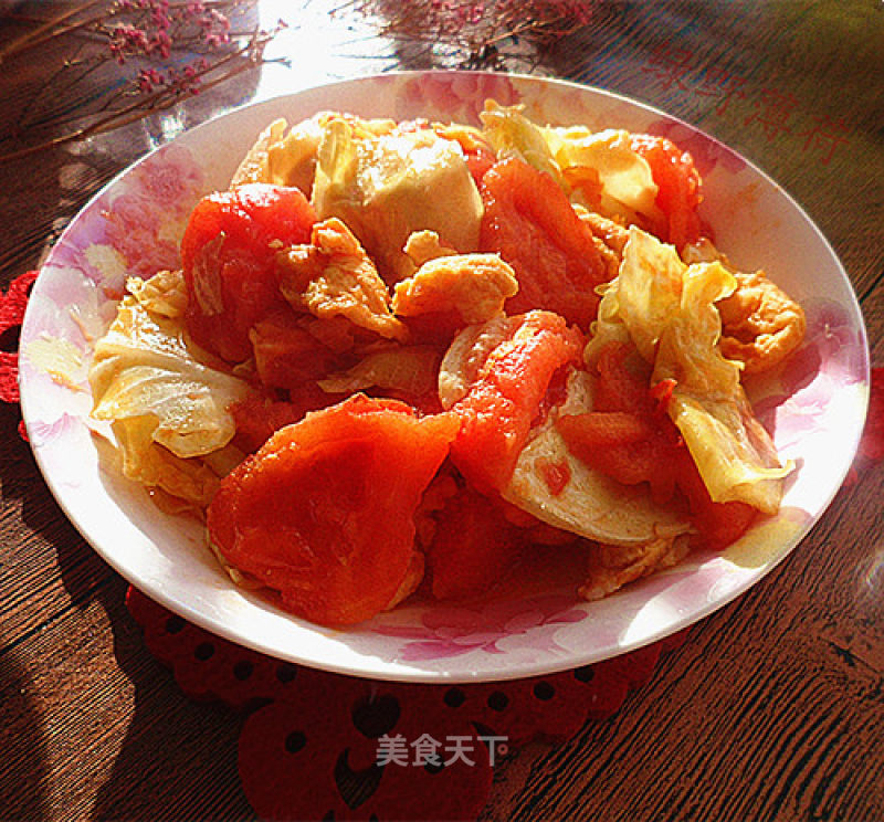 #快手懒人饭#tomato Shredded Cabbage recipe