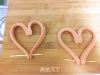 Heart-shaped Ham Omelette recipe