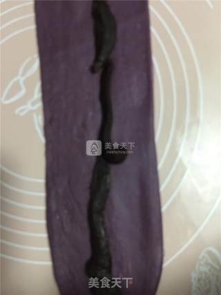 Purple Sweet Potato Rice Cake with Bean Paste recipe