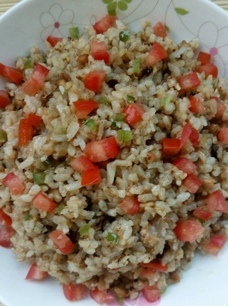 Fried Rice with Chicken Tempeh and Mustard Greens recipe