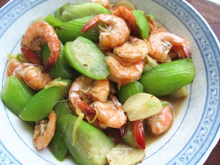 Loofah Fried Shrimp recipe