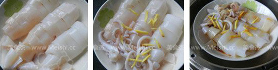 Fresh Squid with Scallion Oil recipe