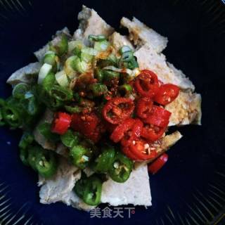 Double Peppers Mixed with Mashed Pork Slices recipe
