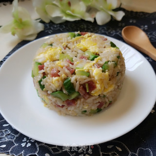 Fried Rice with Cucumber Sausage and Egg recipe