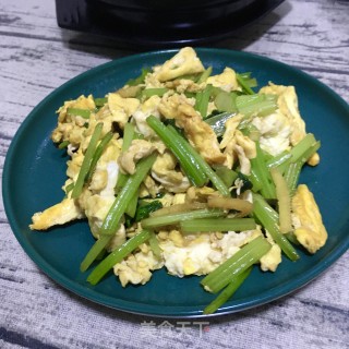 Fried Goose Eggs with Celery recipe