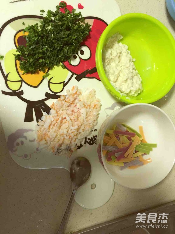 Baby Food Supplement: Shrimp Noodles with Vegetables, Tofu recipe