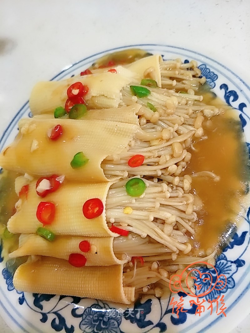 Golden Needle Roll with Oyster Sauce recipe