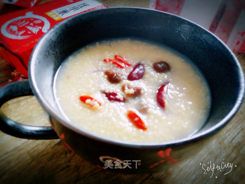 Chinese Wolfberry, Longan, Red Date Millet Porridge recipe