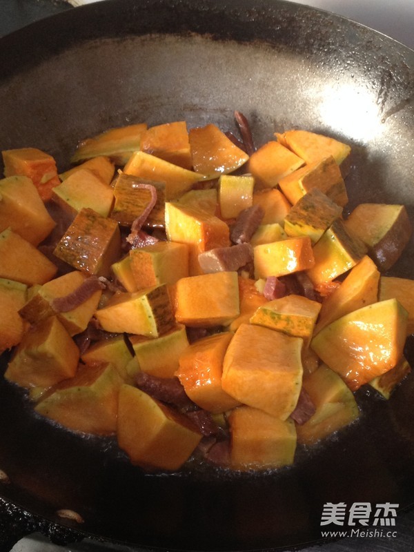 Pumpkin and Ham Braised Rice recipe
