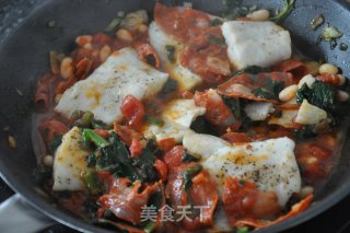 Grilled Cod with Spanish Spicy Sausage recipe