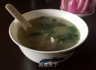Pork Congee with Onion and Choy Sum recipe