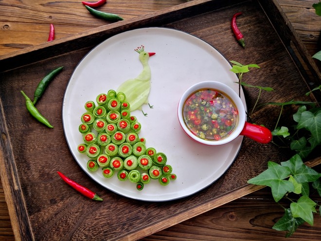 #创意菜#peacock Cucumber Roll recipe