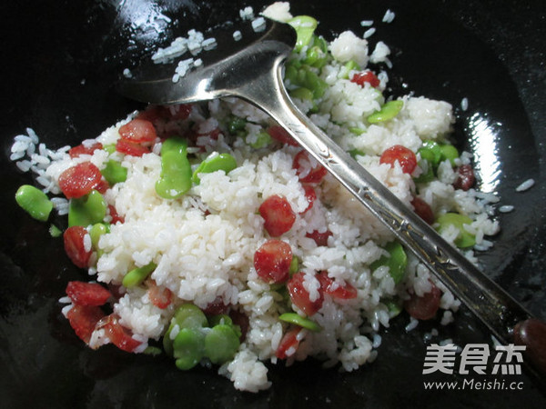 Sausage and Broad Bean Fried Rice recipe