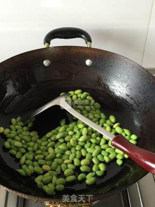 Stir-fried Edamame with Pickles recipe