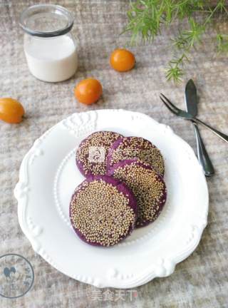 Bean Paste Purple Sweet Potato Glutinous Rice Cake recipe