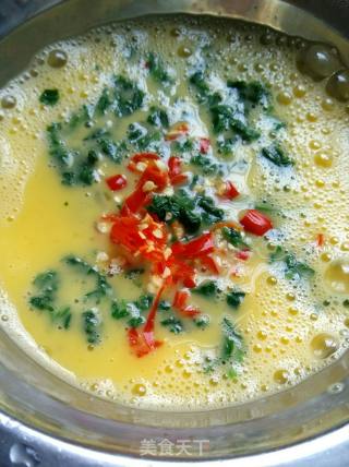 Celery Leaf Millet Pepper Thick Egg Stew recipe