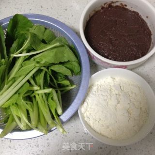 Steamed Dumplings with Red Bean Paste and Willow Leaves recipe