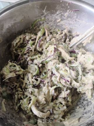 Any Vegetable Pancake ~ Purple Cabbage, Onion and Chili Shreds recipe