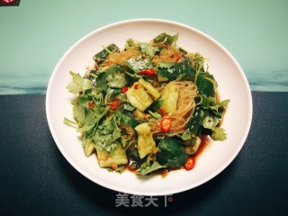 Cucumber and Coriander Mixed with Vermicelli recipe