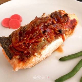 Quickly Fried Thick Salmon Steak recipe