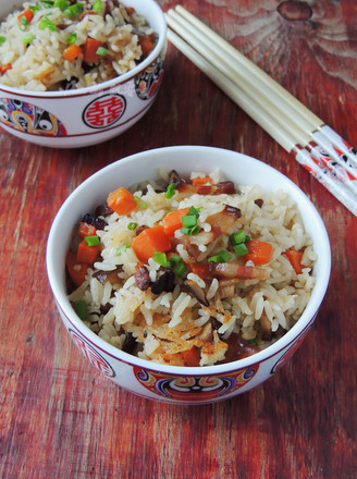 Braised Rice with Mushroom and Bacon recipe